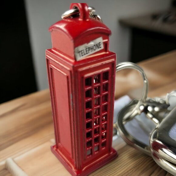 Roma Italy's Coin Purse & British Keychain London's Red Telephone Booth - Picture 5 of 10